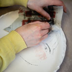 Rebecca Brown working in her studio 2019